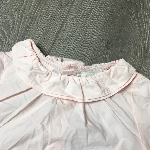 Carrement Beau Girls Long Sleeve Back Buttons Blouse Top Pastel Pink Cotton 4A - Picture 4 of 10